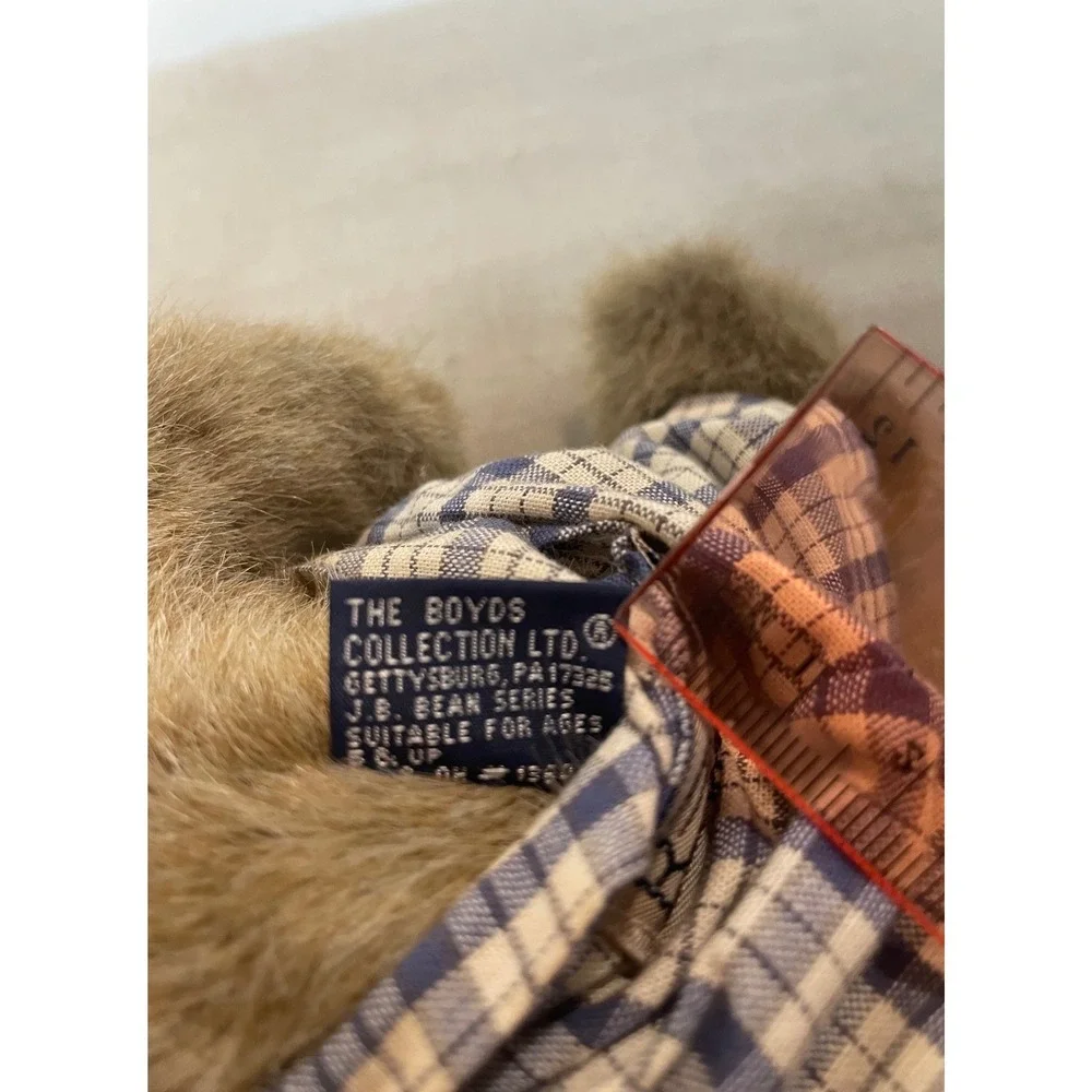 Boyds Bears Brooke B Bearsley Plush‎ Teddy Bear Plaid Romper Bow 917400 Vintage